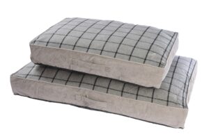 Gor Pets Camden Washable Bolster Pet Bed - Large Grey Check