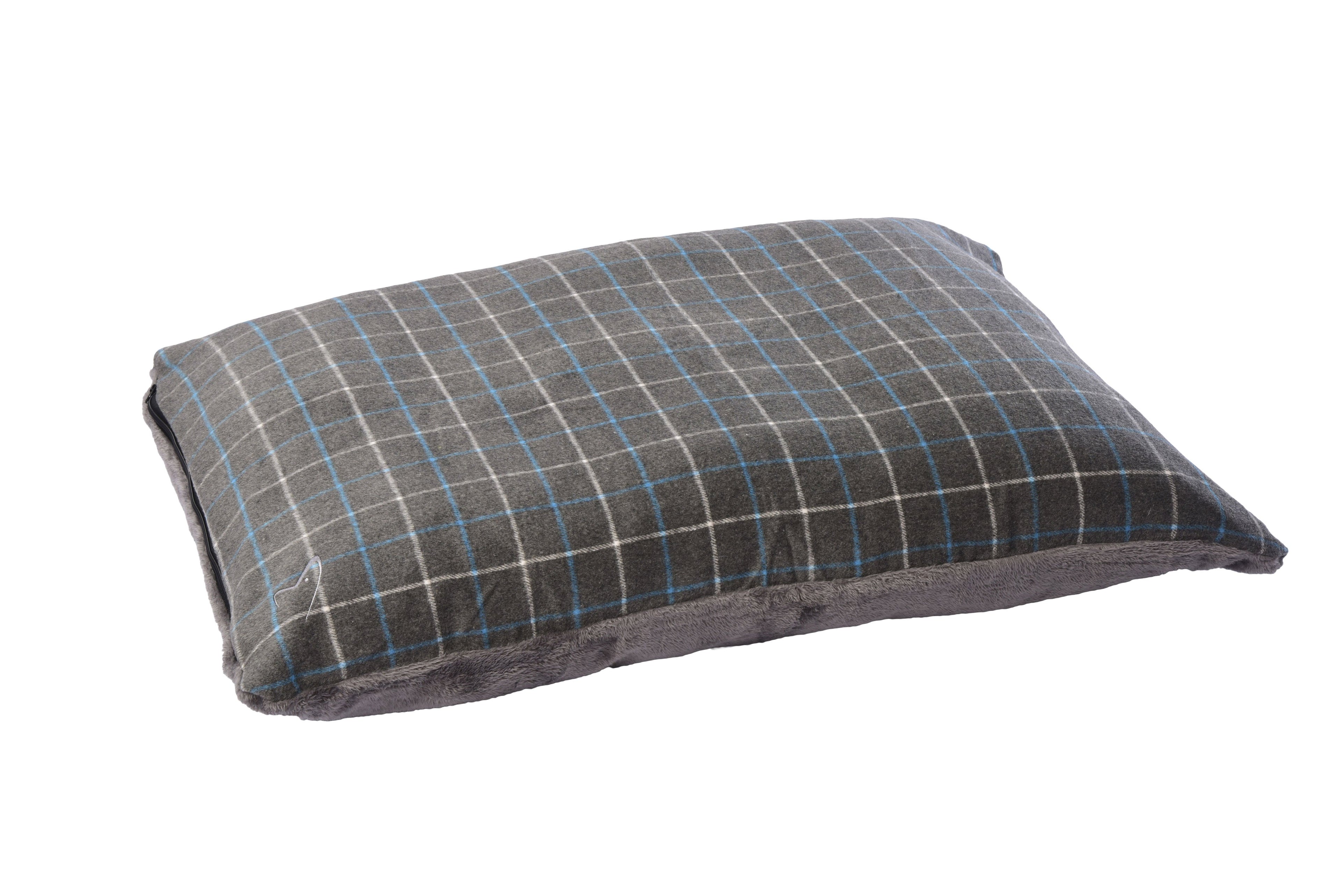 Gor Pets Premium Comfy Orthopaedic Machine Washable Dog Cushion - Large Grey Check
