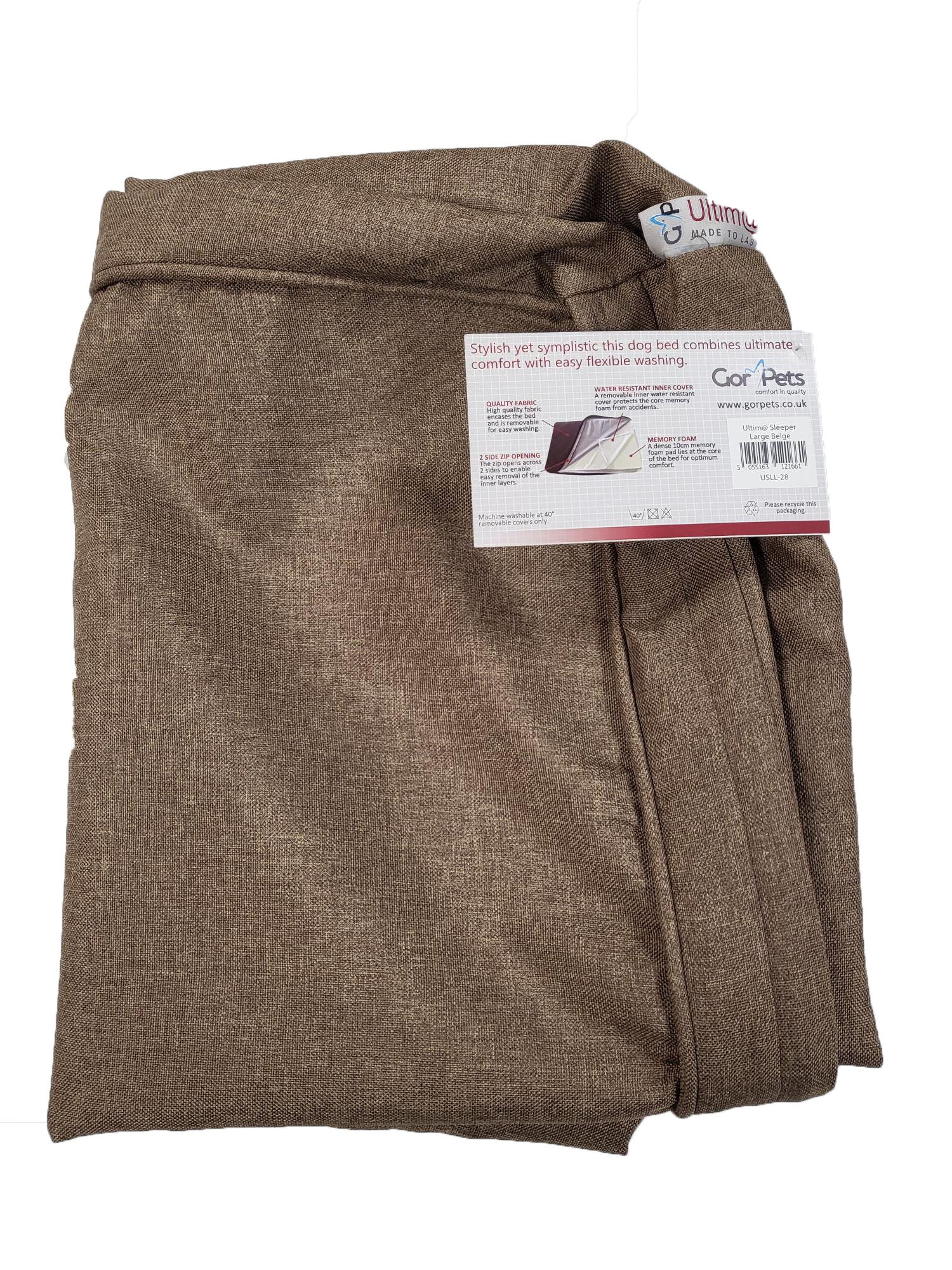 Gor Pets Ultima Memory Foam Replacement Dog Sleeper Cover - Medium Beige