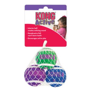 KONG Tennis Balls with Bells Squeaky Cat Toy