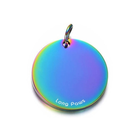 Harleys Companions - Titanium Dog Tag (22mm) in Rainbow Colour | Round