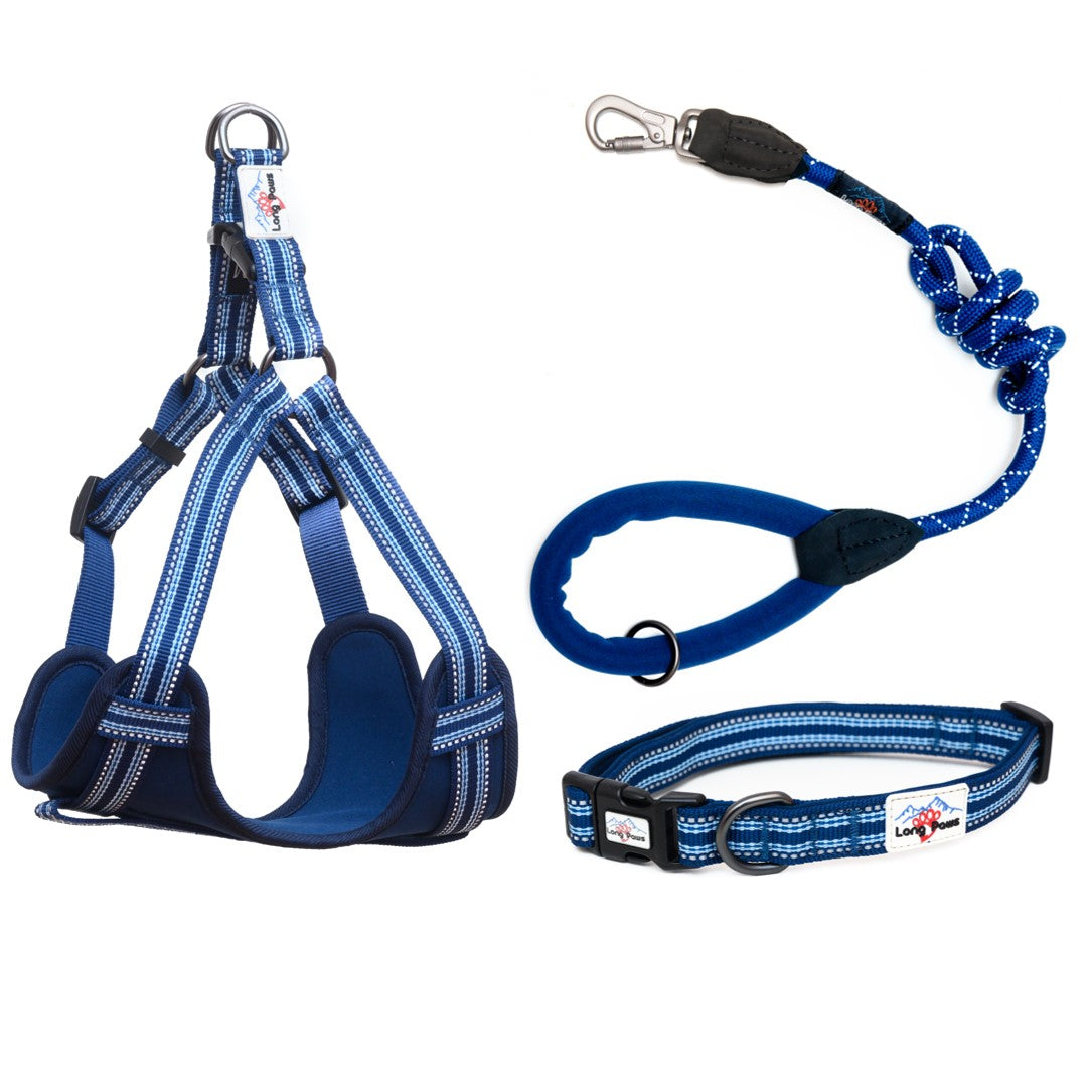 Long Paws, Comfort Collar, Dog Harness & Rope Lead Set