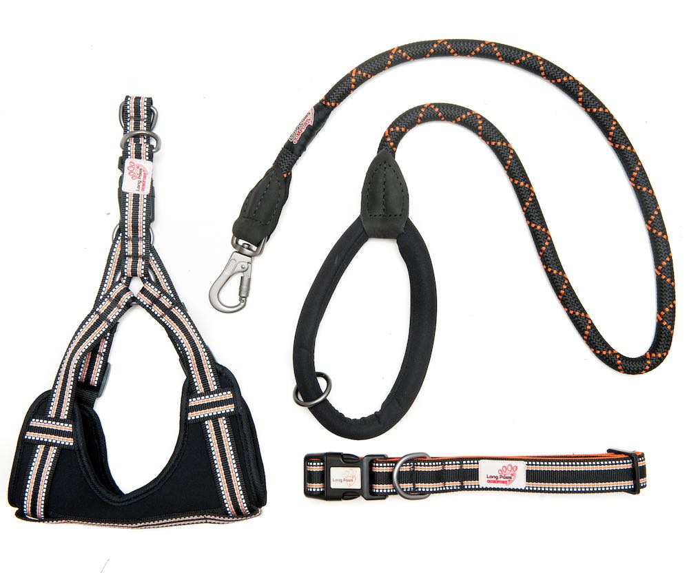 Long Paws, Comfort Collar, Dog Harness & Rope Lead Set