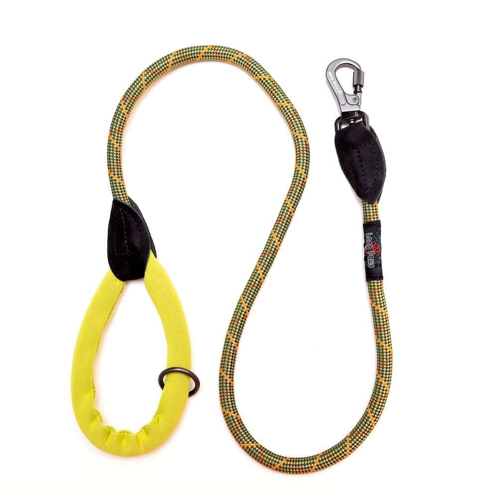 Long Paws, Comfort Rope Lead | Locking Screw Clip (Mark 3) | Green