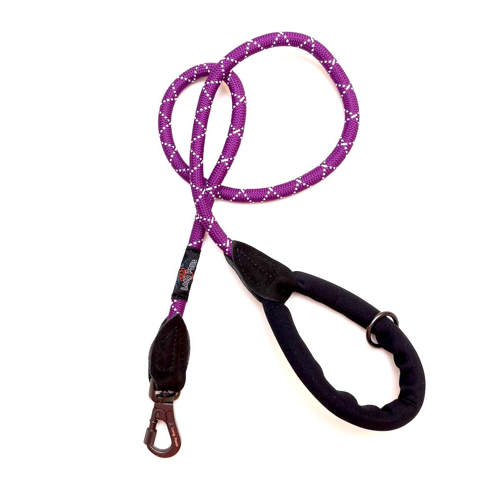 Long Paws, Comfort Rope Lead | Locking Screw Clip (Mark 3) | Purple