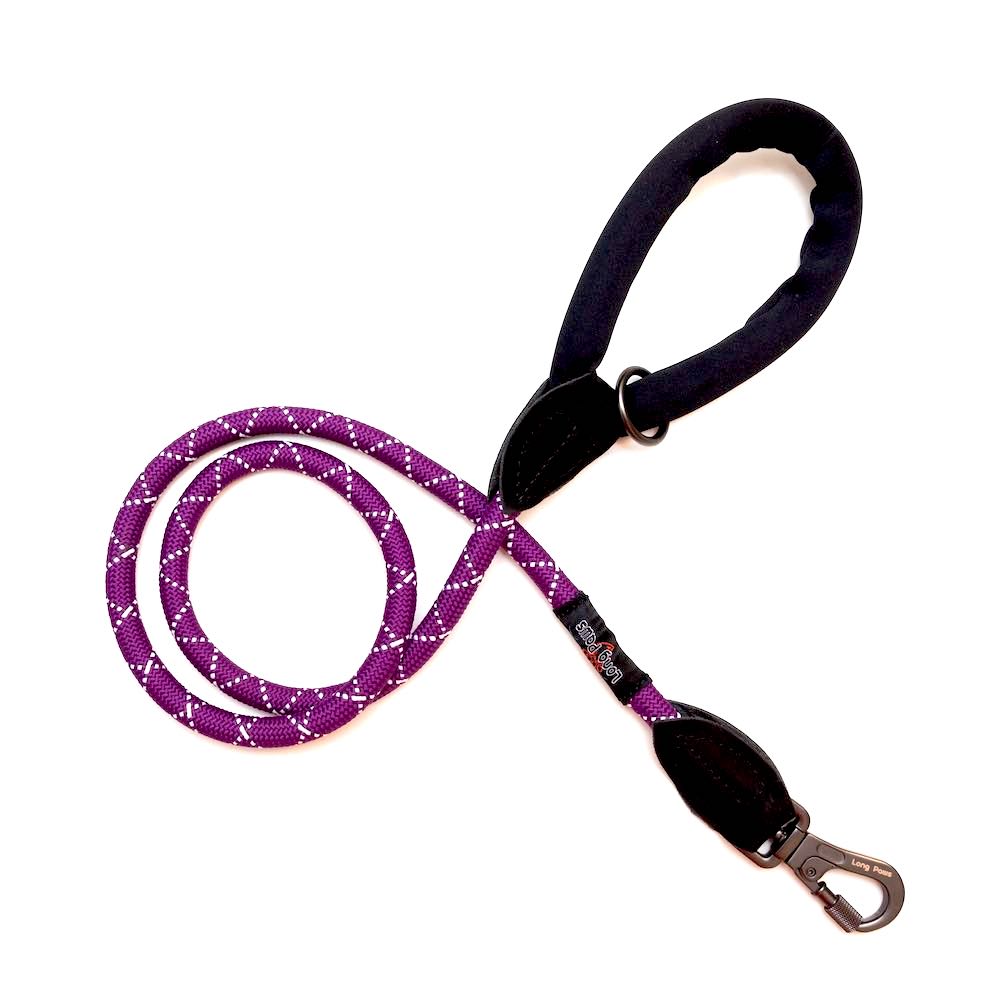 Long Paws, Comfort Rope Lead | Locking Screw Clip (Mark 3) | Purple