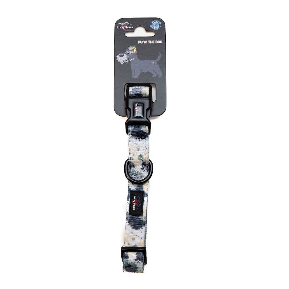 Long Paws, Funk the Dog Collar | Paint Splodge Grey
