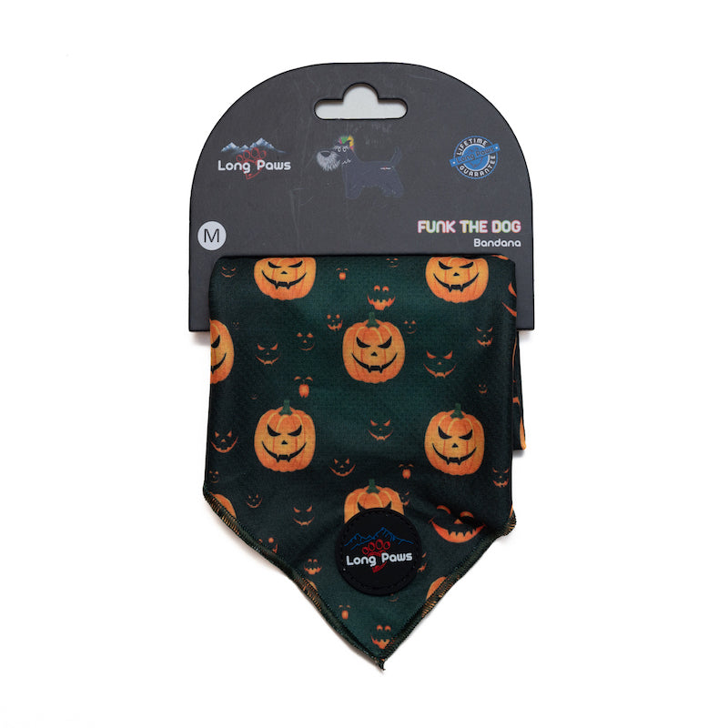 Long Paws, Funk The Dog Bandana | Halloween | Evil Pumpkins in the Green