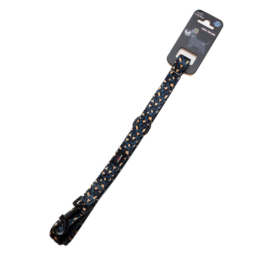 Long Paws, Funk the Dog Lead | Leopard Green & Gold