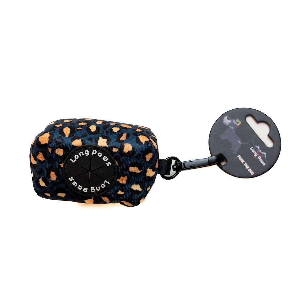 Long Paws, Funk the Dog Poo Bag Pouch | Leopard Green & Gold