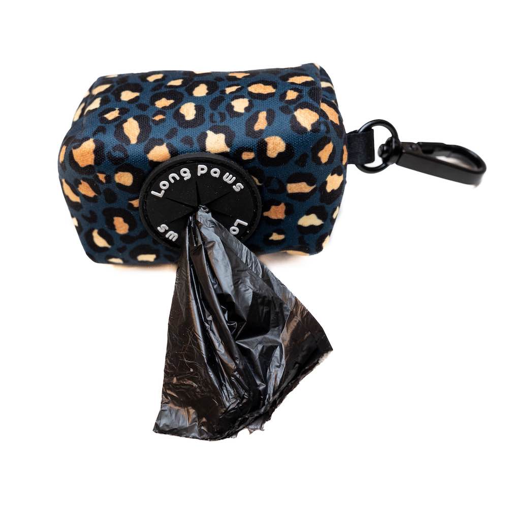 Long Paws, Funk the Dog Poo Bag Pouch | Leopard Green & Gold