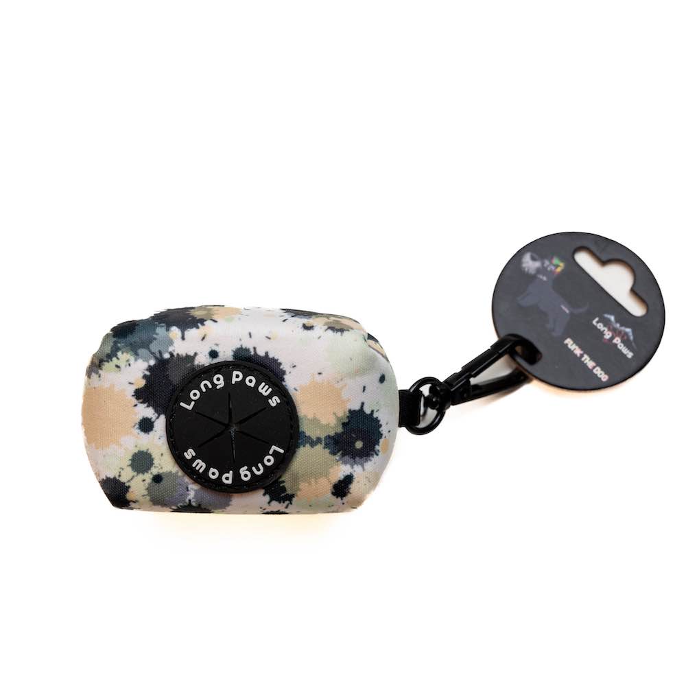 Long Paws, Funk the Dog Poo Bag Pouch | Paint Splodge Grey