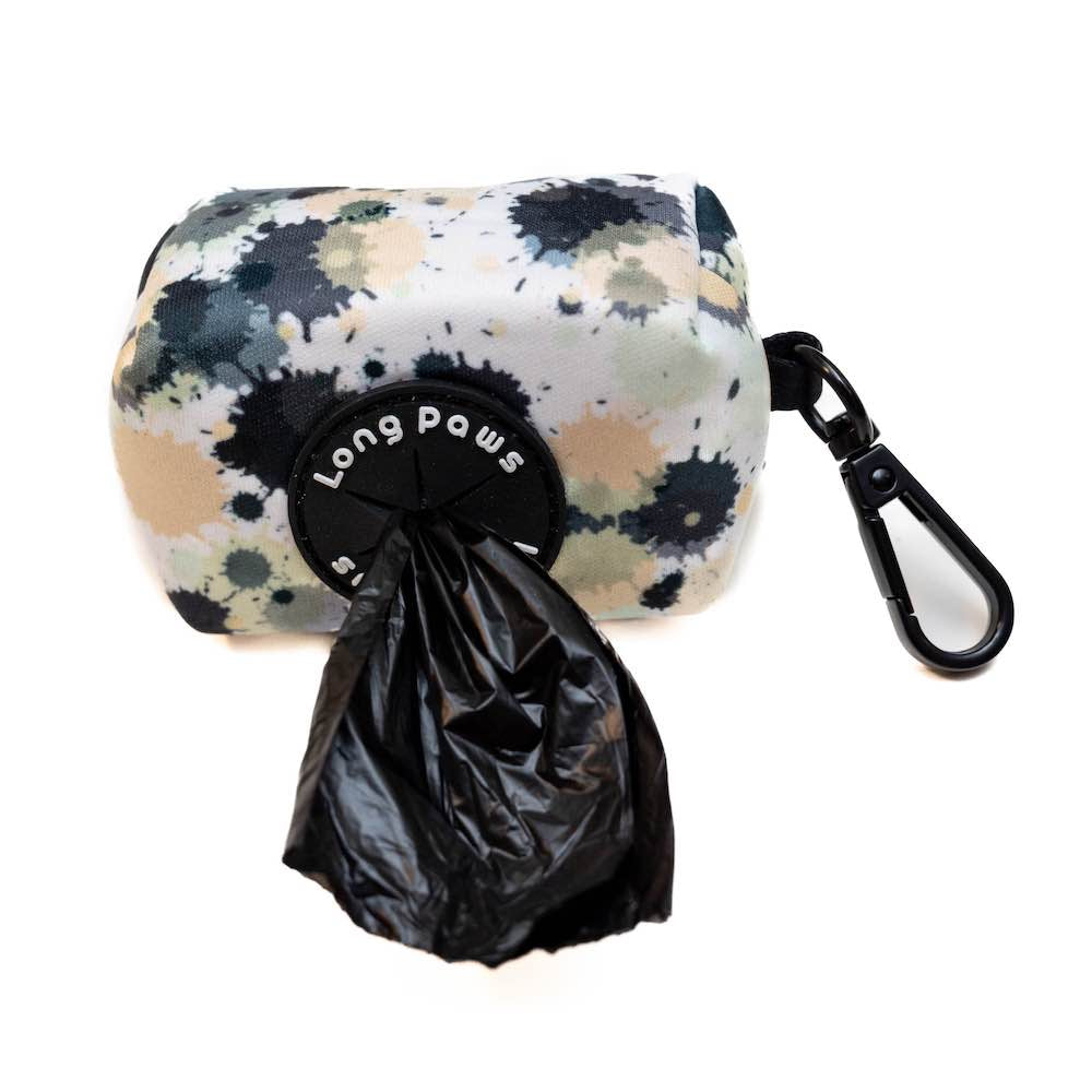 Long Paws, Funk the Dog Poo Bag Pouch | Paint Splodge Grey