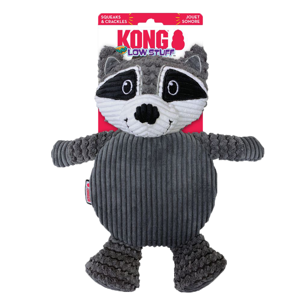 KONG Low Stuff Crackle Tummiez Raccoon Lg