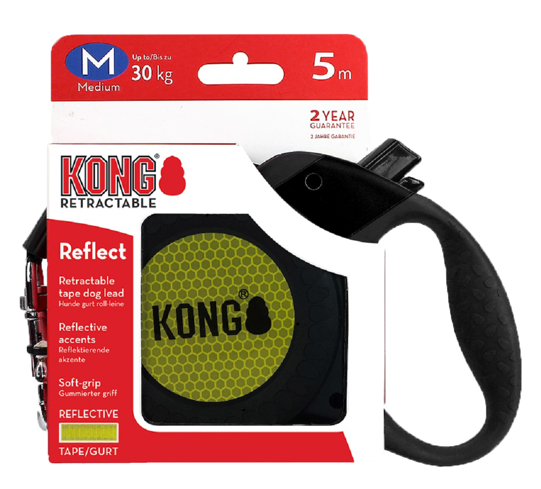 KONG Retractable Leash Reflect Medium Black