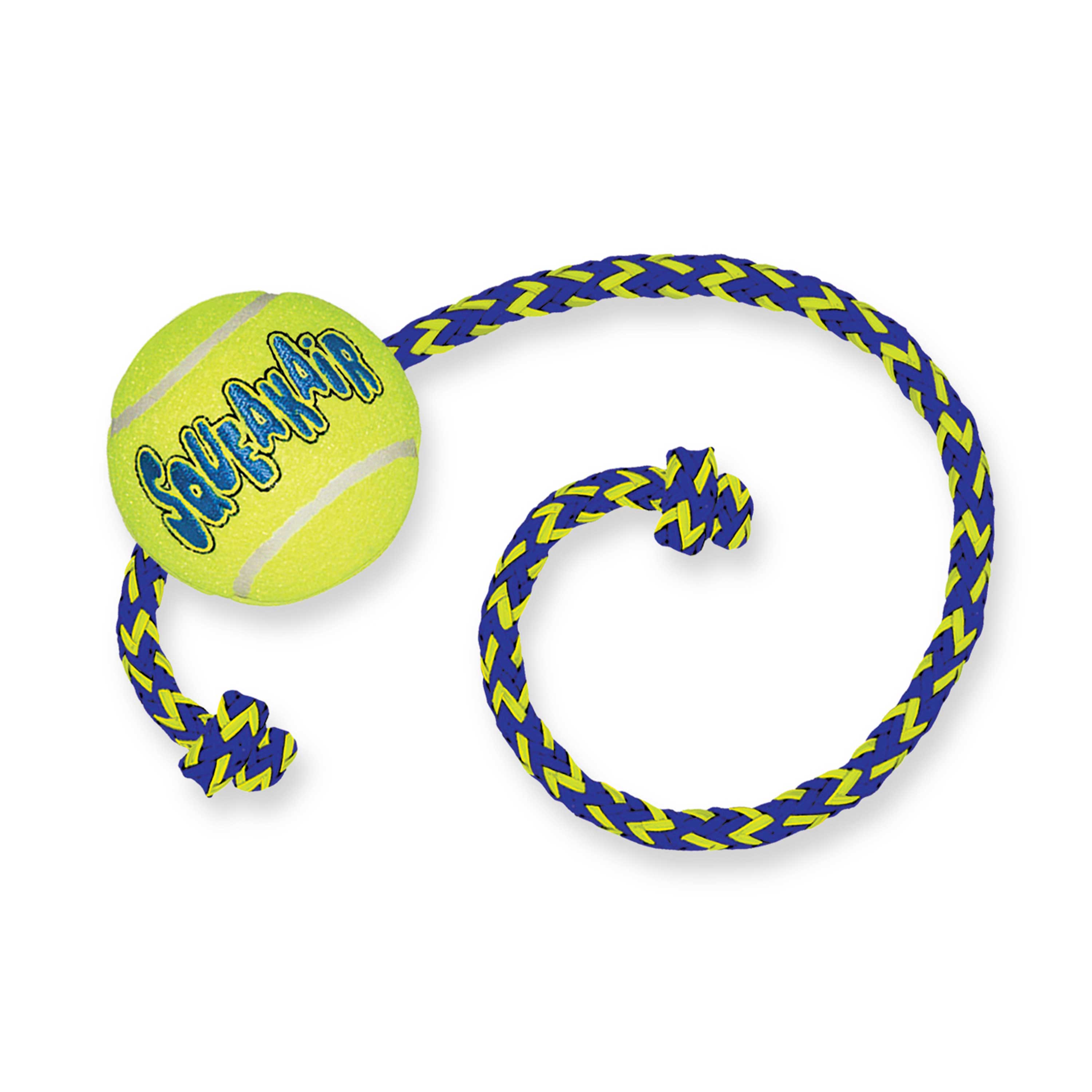 KONG Air Squeaker Tennis Ball w/rope Medium