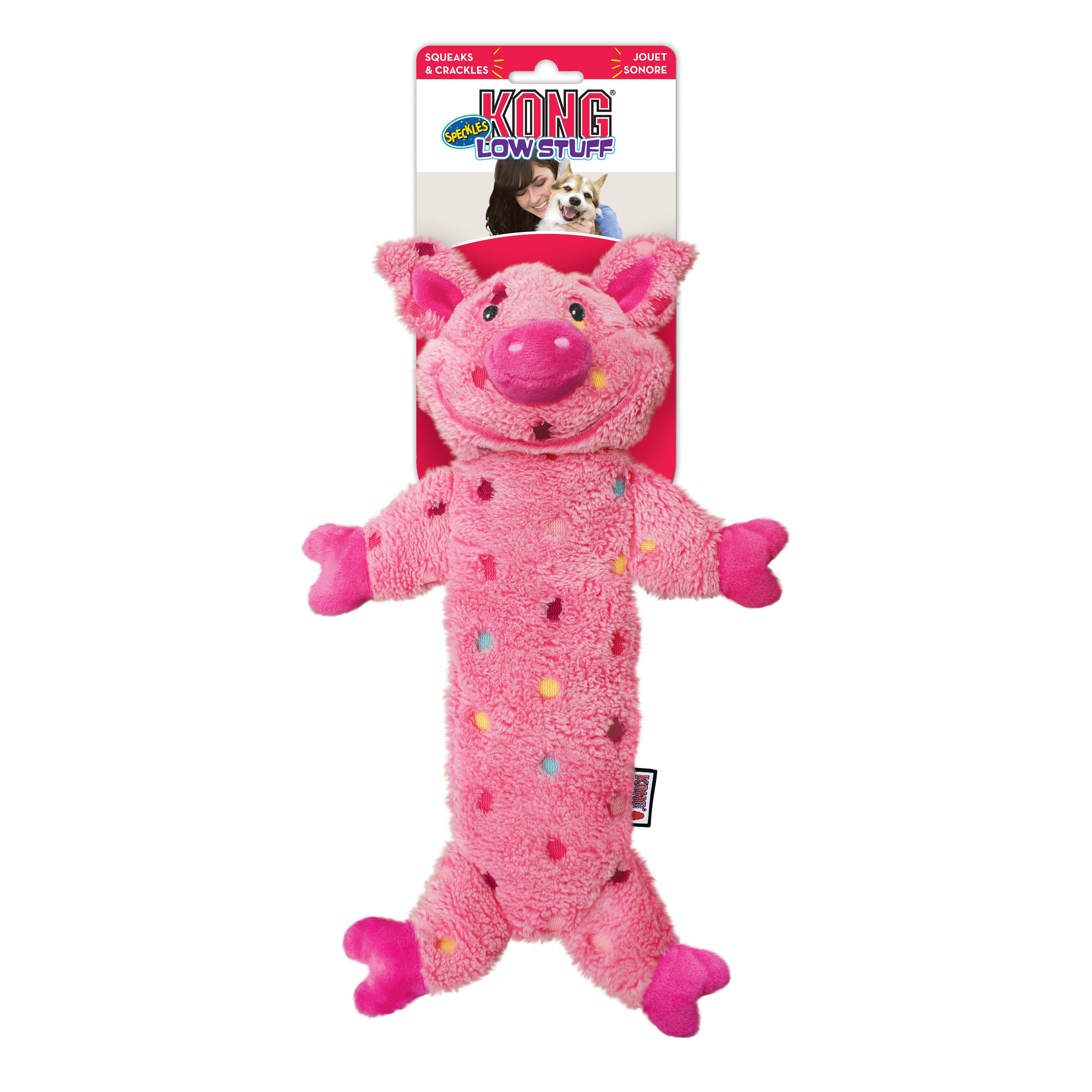 KONG Low Stuff Speckles Pig Larg