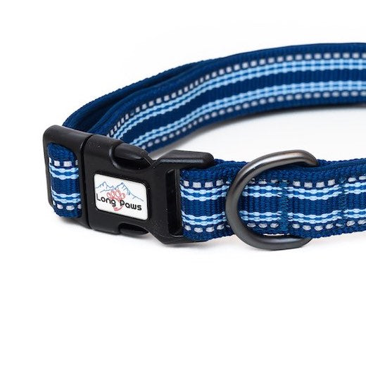 Long Paws, Comfort Dog Collar - Navy Blue