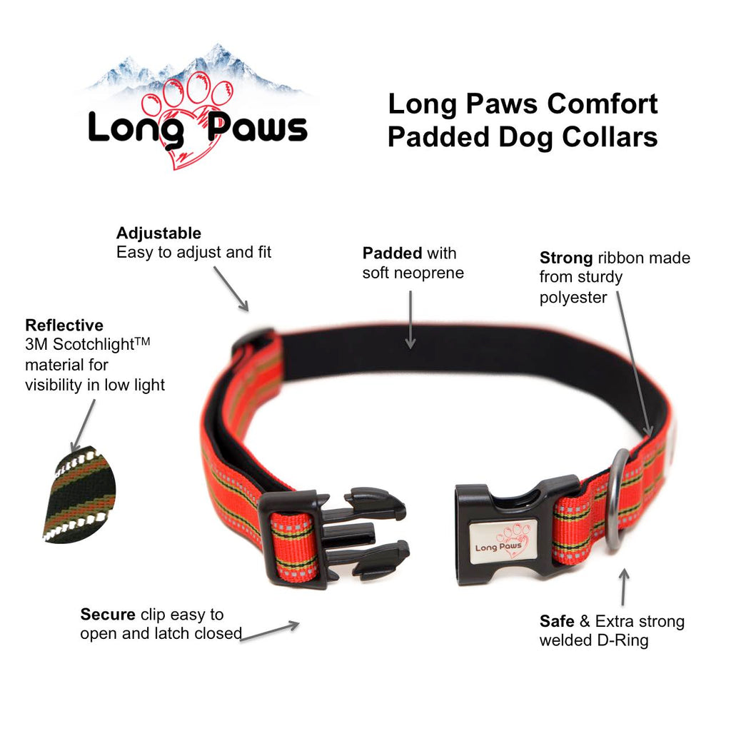 Long Paws, Comfort Dog Collar - Black