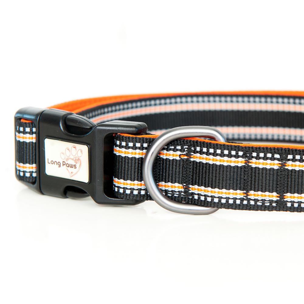 Long Paws, Comfort Dog Collar - Black