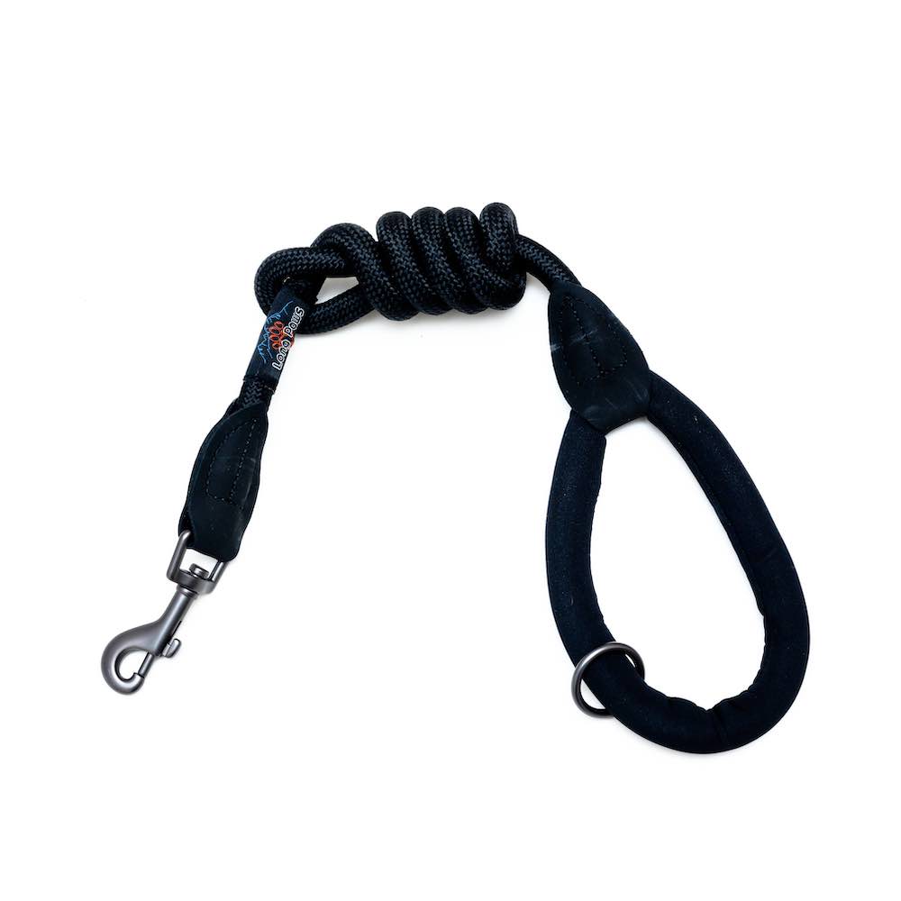 Long Paws, Comfort Rope Lead | Locking Screw Clip (Mark 3) | All Black