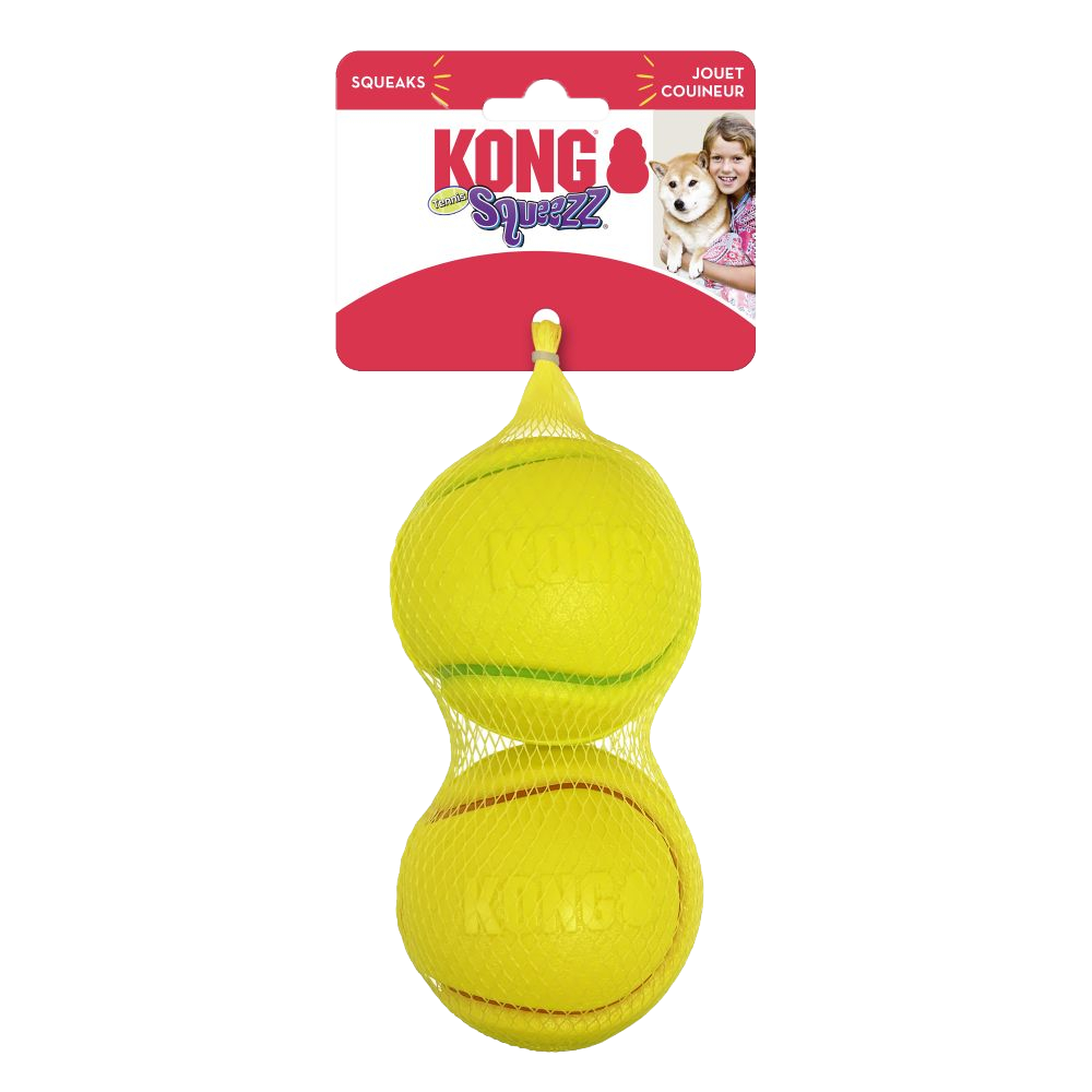 KONG Squeezz Tennis Assorted Md 2pk Mar