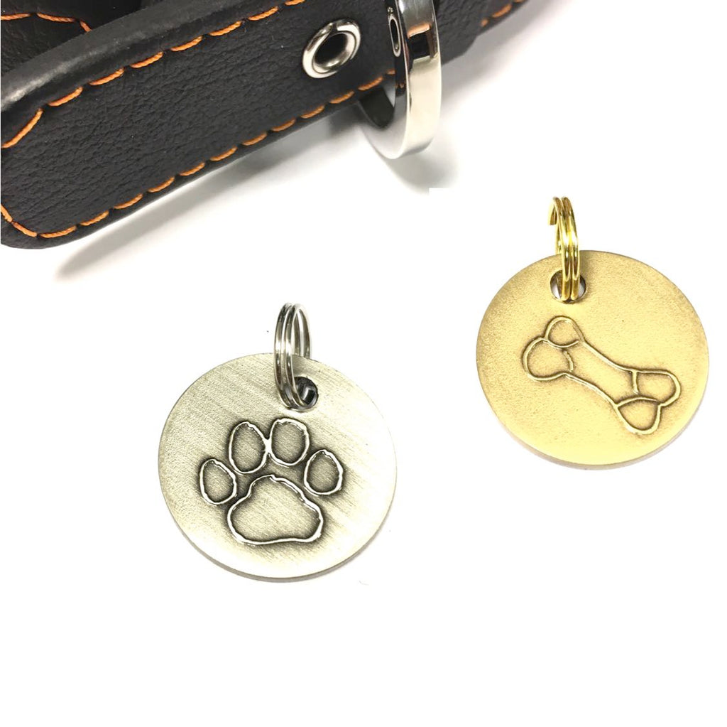 Long Paws, Antique Paws & Bone Dog Tags (22mm)
